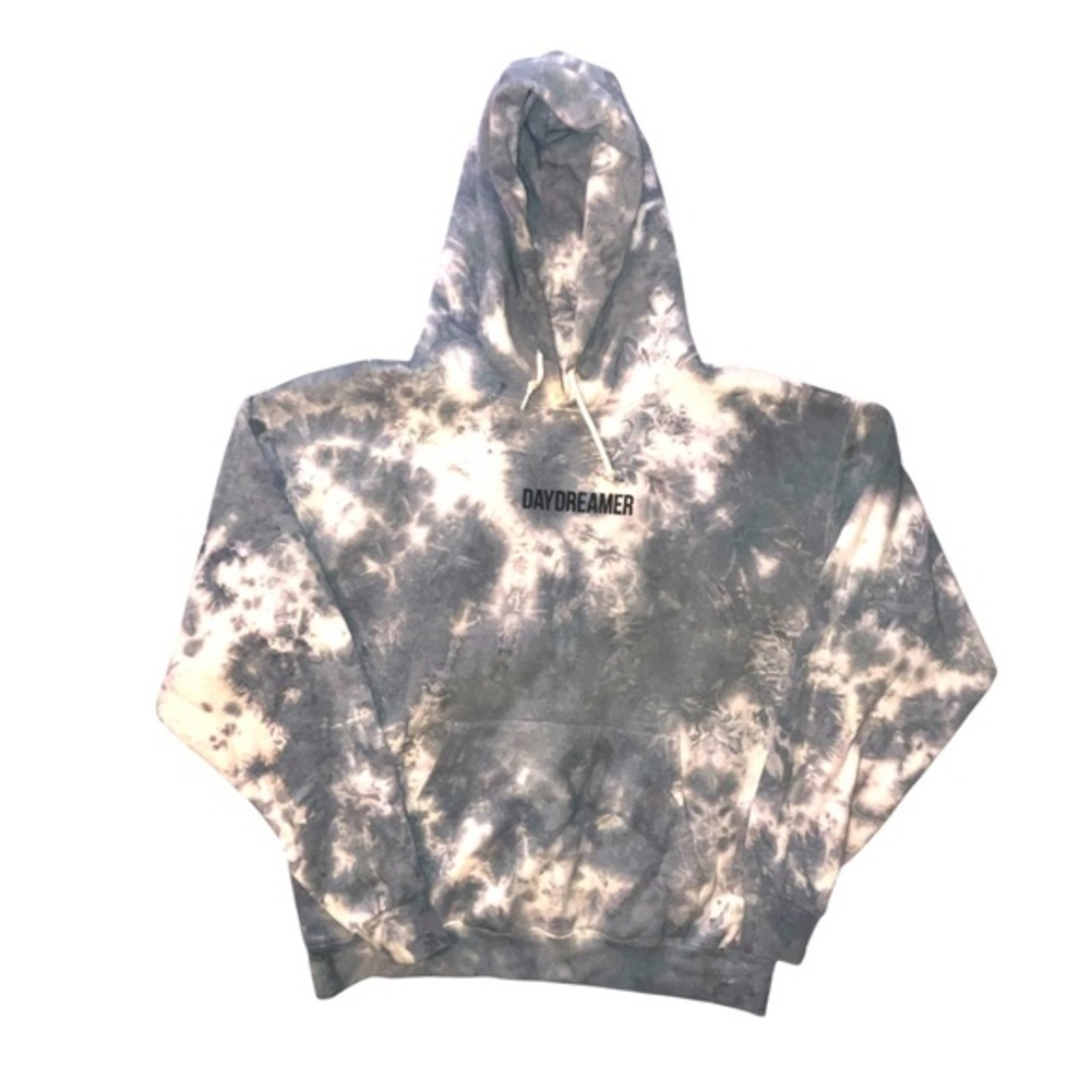Artist Union Tie Dye DAYDREAMER Hooded Pullover Sweatshirt Grey Size Large